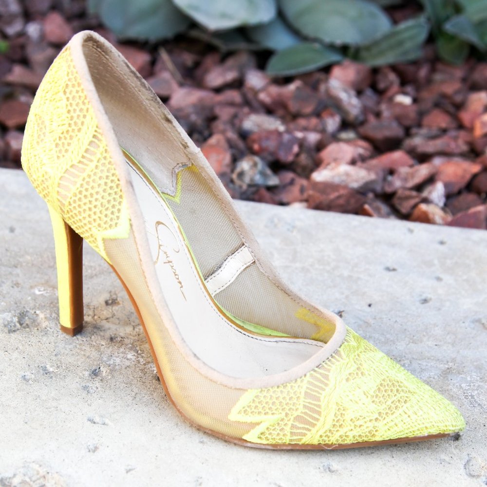 Jessica Simpson Camba Heels In Neon Yellow
